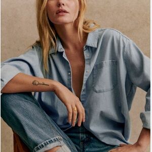 Sezane Max Shirt - Very Light Denim
